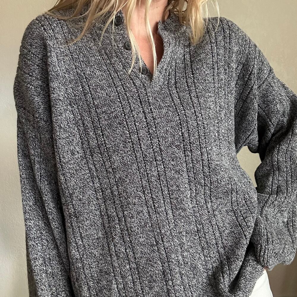 Chunky Henley Grandpa Sweater